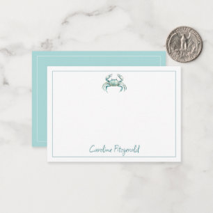 Coastal Watercolor Crab Personalised Card