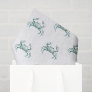 Coastal Watercolor Crab Tissue Paper
