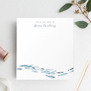 Coastal Watercolor Fish Personalized Notepad