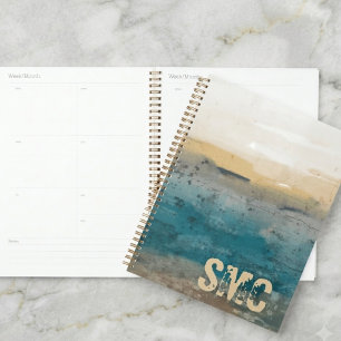 Coastal Watercolor Initial Monogram Planner