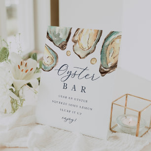Coastal Watercolor Oyster Bar Sign