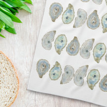 Coastal Watercolor Oyster Pattern