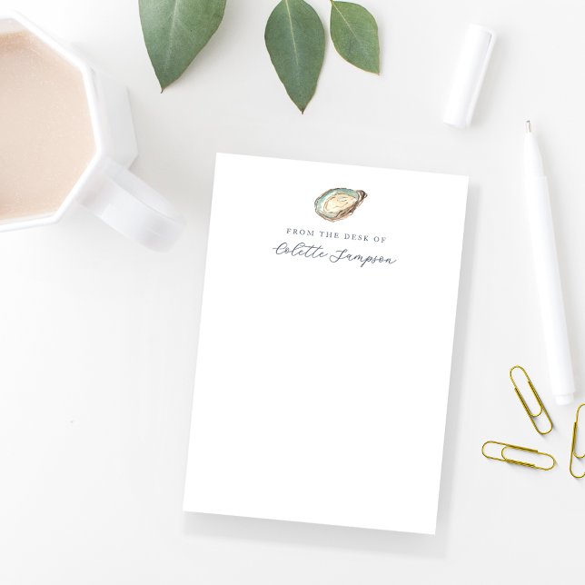 Coastal Watercolor Oyster Personalised Post-it Notes (Creator Uploaded)