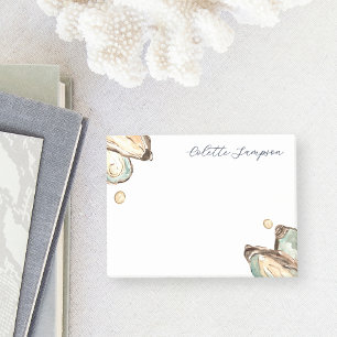 Coastal Watercolor Oyster Personalised Post-it Notes