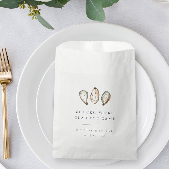 Coastal Watercolor Oyster Wedding Favour Bag (Creator Uploaded)