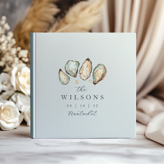 Coastal Watercolor Oyster Wedding Guest Book (Creator Uploaded)