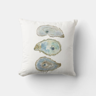 Coastal Watercolor Oysters- Vertical Design Cushion