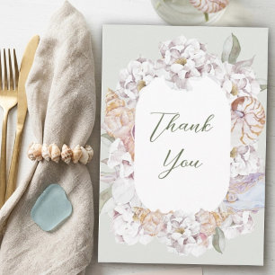 Coastal Watercolor Shells and Floral Baby Shower Thank You Card