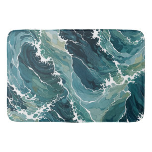 Coastal Waters Abstract Bath Mat
