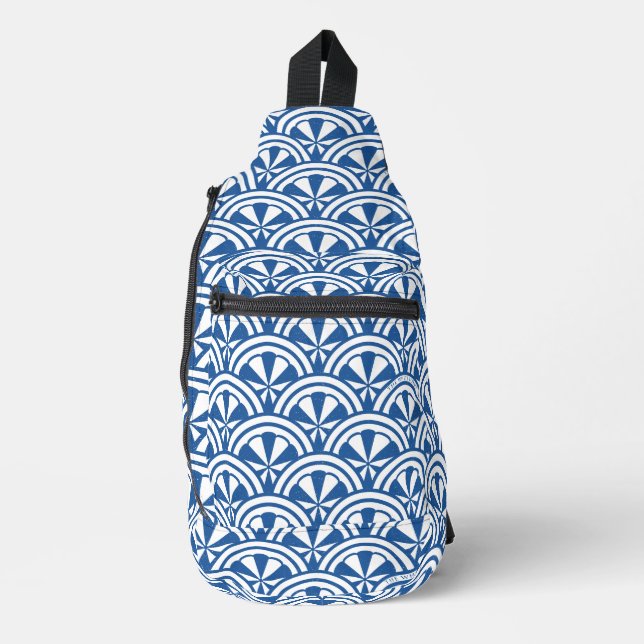 Coastal Waves Pattern - The White Lotus Sling Bag (Front)
