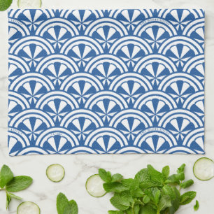 Coastal Waves Pattern - The White Lotus Tea Towel