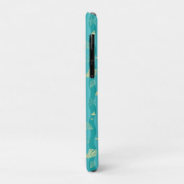 Coastal Waves & Seashell Pattern Case-Mate iPhone Case (Back/Left)