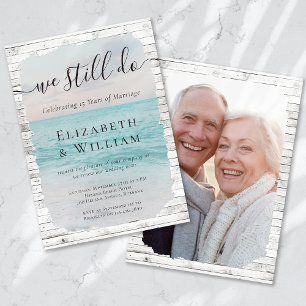 Coastal We Still Do Photo Vow Renewal Invitation