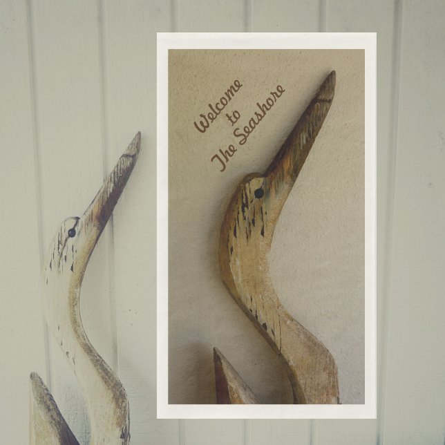 Coastal Weathered Wooden Heron Rustic Napkin (Creator Uploaded)