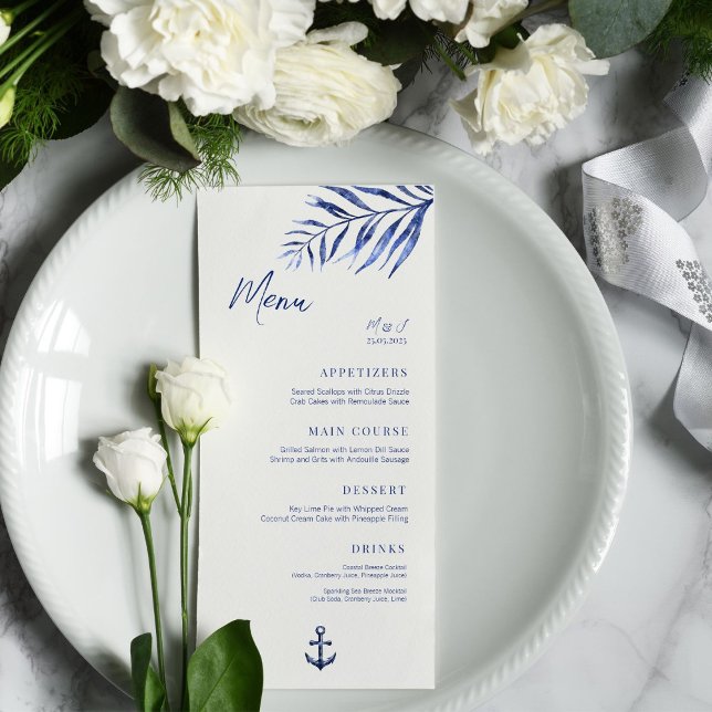 Coastal Wedding Anchor Menu (Creator Uploaded)