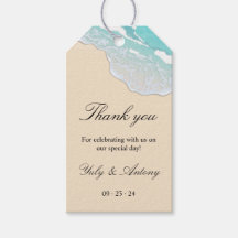 Coastal Wedding Beach Thank You Favour Gift Tags