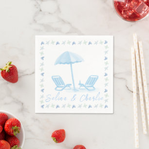Coastal Wedding Cocktail Napkin