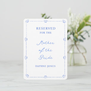 Coastal Wedding Family Reserved Seating Blue Shell Card