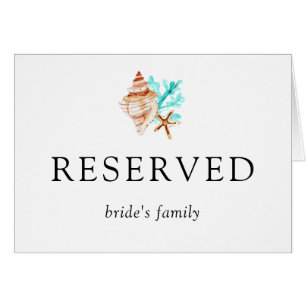 Coastal Wedding Seashells Reserved Bride's Family