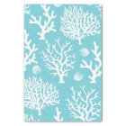 Coastal White Corals & Seashells Blue