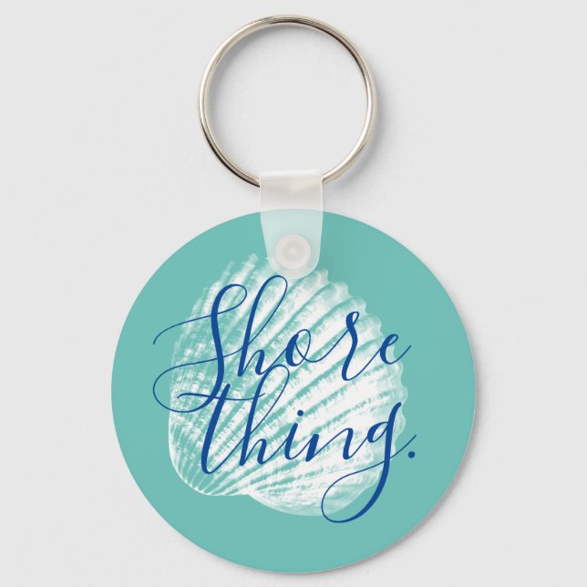Coastal White Seashells Shore Thing Key Ring (Front)