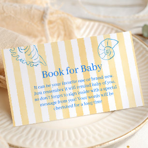 Coastal Yellow Sea You Soon Book For Baby Shower Enclosure Card