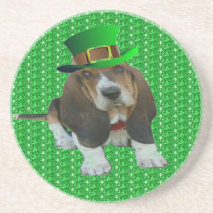 Coaster Basset Hound Happy St.Patrick's Day
