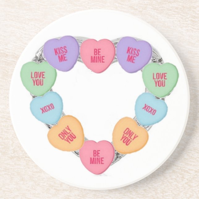 Coaster Candy Love Hearts (Front)