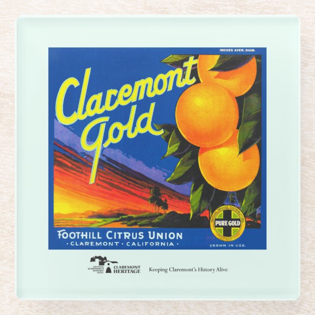 Coaster - Claremont fruit crate label (Front)