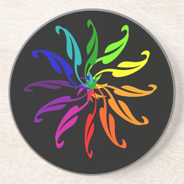 Coaster - Colour wheel (black) (Front)