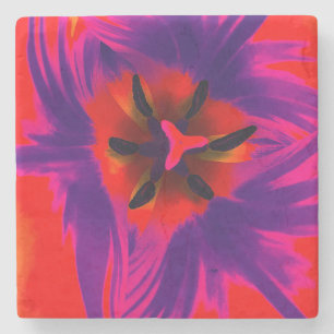 Coaster, floral design, tulip stone coaster