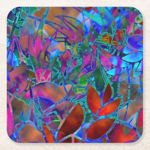 Coaster Floral Stained Glass