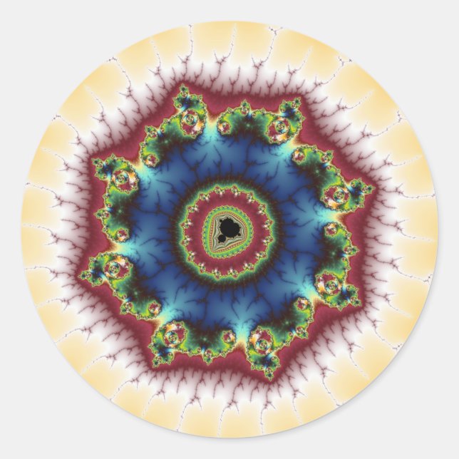 Coaster - Fractal Art Classic Round Sticker (Front)