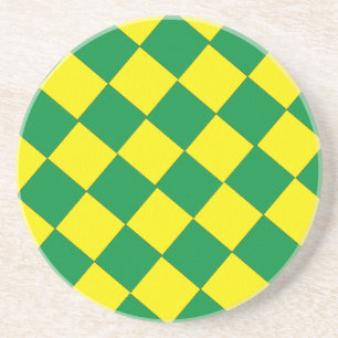 Coaster - Green & Yellow Check