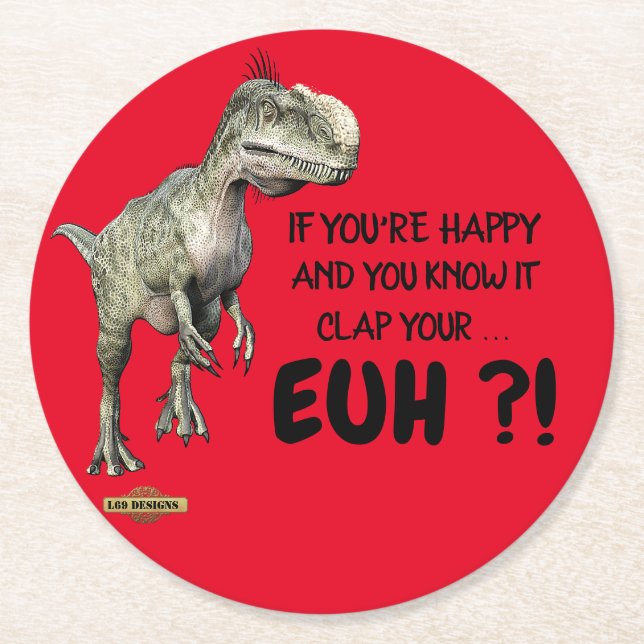 coaster  "happy dinosaur" (Front)