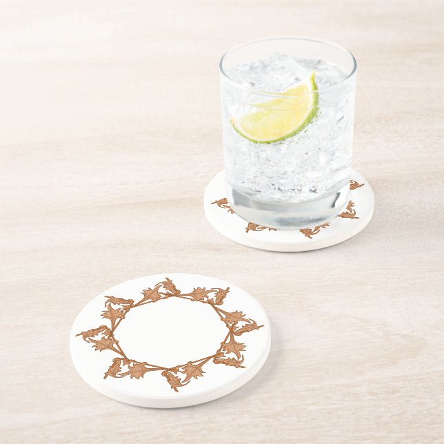 Coaster - Leaves in Circle (octagon) (Side)