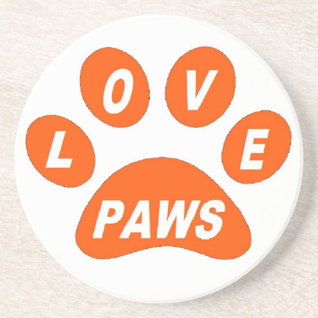 Coaster Love Paws on Paws Orange (Front)