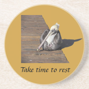 Coaster - Pelican on boardwalk