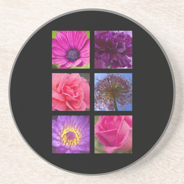 Coaster - Pink Purple Flowers (Front)
