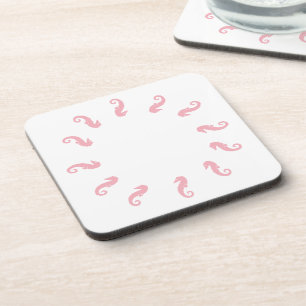 Coaster - Pink Seahorses in a Circle