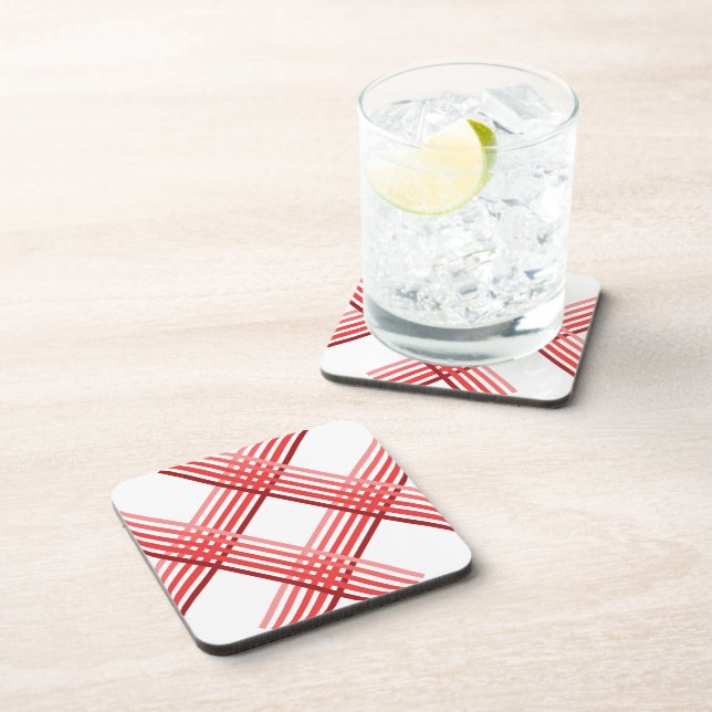 Coaster - Red Stripes Crossed Diagonally (Right Side)