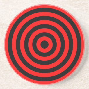 Coaster – Round – Red & Black circles