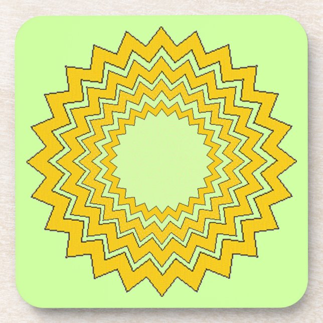 Coaster Set - concentric zig-zag circles (Front)