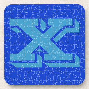 Coaster set - Initial in Jigsaw pattern