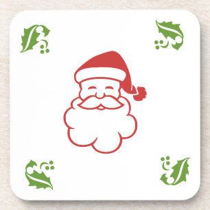 Coaster set - Santa and Holly