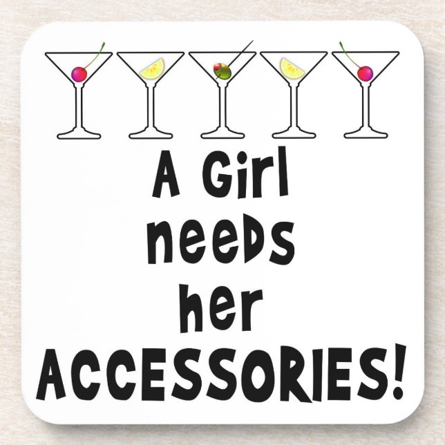 COASTER SETS, A GIRL NEEDS HER ACCESSORIES (Front)