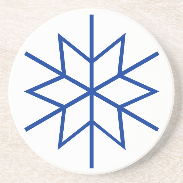 Coaster - Snowflakes in Blue (Front)