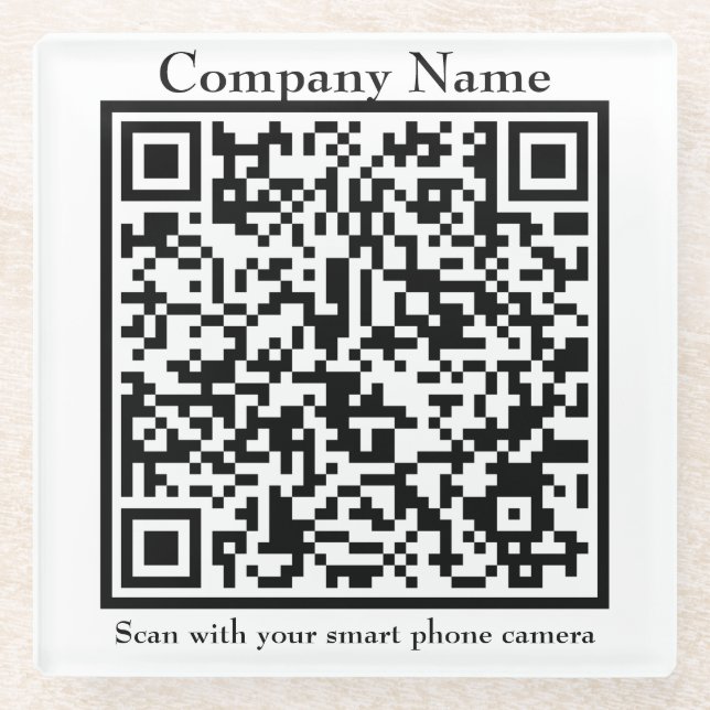 Coaster Square Glass QR Code (Front)