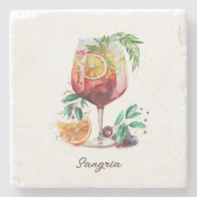 Coaster, Stone - Sangria Coaster (Front)