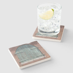 Coaster (stone) - Weathered Wooden Door